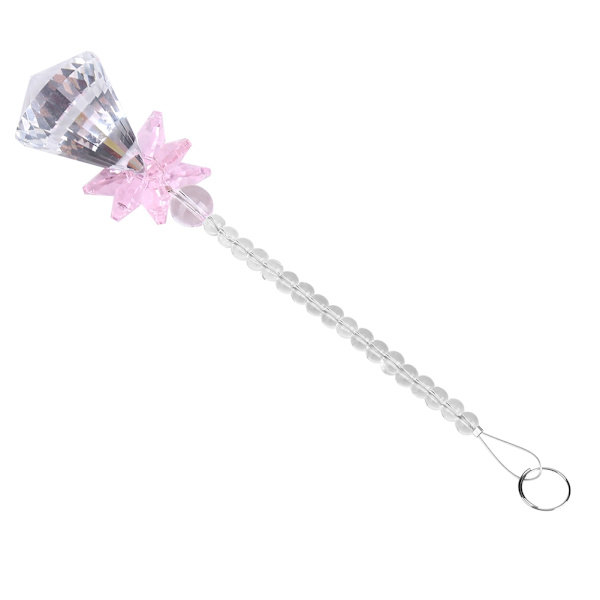 Genomskinlig kristallkula hängande prismor hänge bröllop dörr fönster DIY dekor present rosa