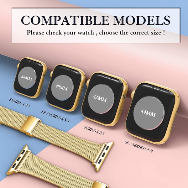 Metall armband kompatibel med Apple Watch armband 38 mm 40 mm 42 mm 44 mm, rostfritt stål ersättnings klockarmband med magnet kompatibel med