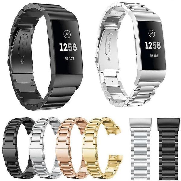 xDfind Tre Pärlor Quick Release Metal Watch Band Guld Gold For Fitbit Charge 4 / 3
