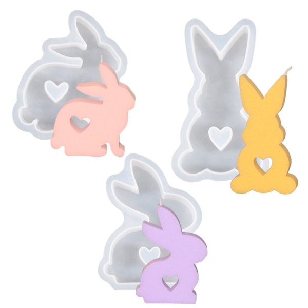 3 delar form påsk, form påsk, molds molds, DIY Bunny form för gips, sojavaxljus, hantverk