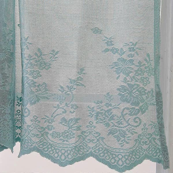 Woven Textured Valance for Bathroom Water Repellent Window Covering Blue