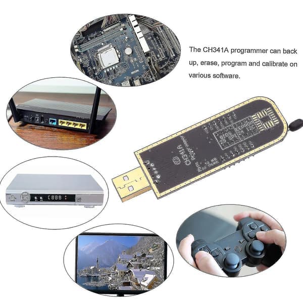 CH341A USB-ohjelmoijat Eeprom Bios Flasher ohjelmoitava logiikkapiiri Sop8 Flash Clip -yhteensopiva 24/25-sarjan sirun kanssa