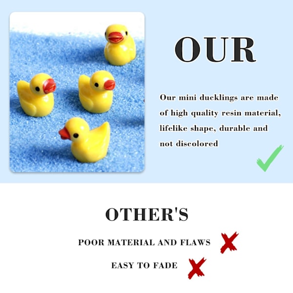 100/200 st Mini Gummi Ducks Miniatyr Resin Ducks Gul Tiny D 100pcs yellow 100pcs 100pcs yellow 100pcs
