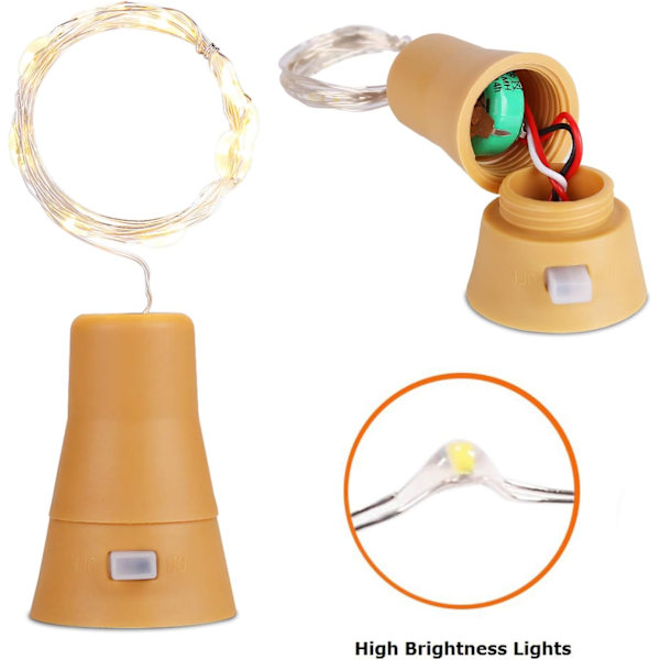 10 st solcells LED-flaskehattelys 1m