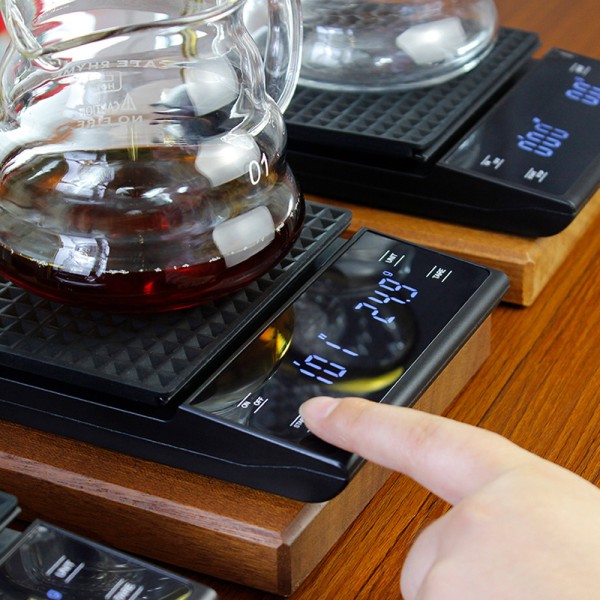 Kaffe Vågar Med Timer 0.1g Hög Precision Häll Över Dropp Espresso Vågar Med Bakgrundsbelyst LCD