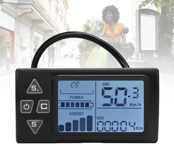 Elcykel LCD-display S861 Elscooter Hastighetsmätare LCD-panel Skärmbyte med SM-kontakt för cykelmodifiering