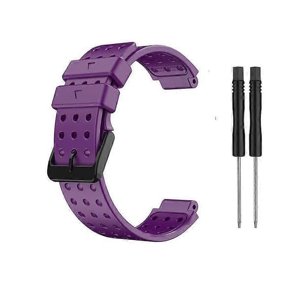 Passer til Garmin Approach S20 Monokrom Rundhullrem Silikon Erstatningsrem Lilla Purple
