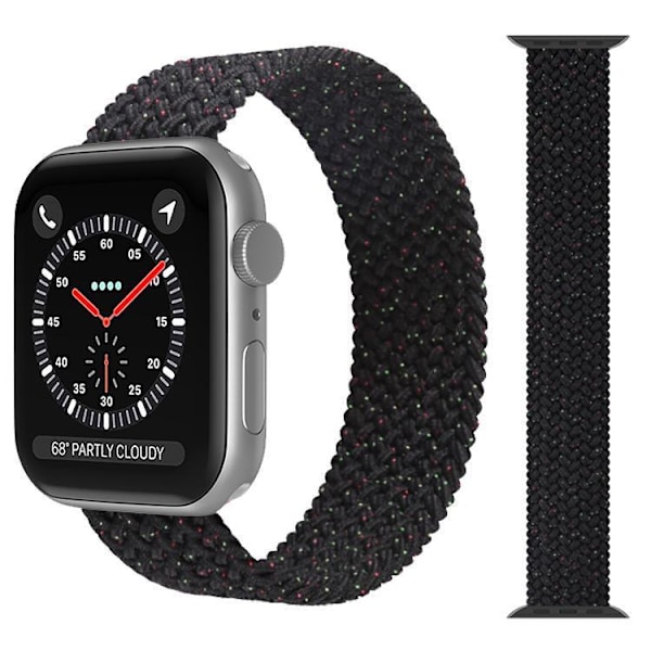 Apple Watch kompatibelt ARMBAND Elastiskt BLACK STAR 42/44/45 mm Black L Black L