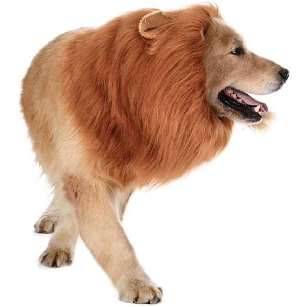 Lejonman för hund - Realistisk och rolig lejonman för hundar - Kompletterande lejonman för hundkostymer - Lejonperuk