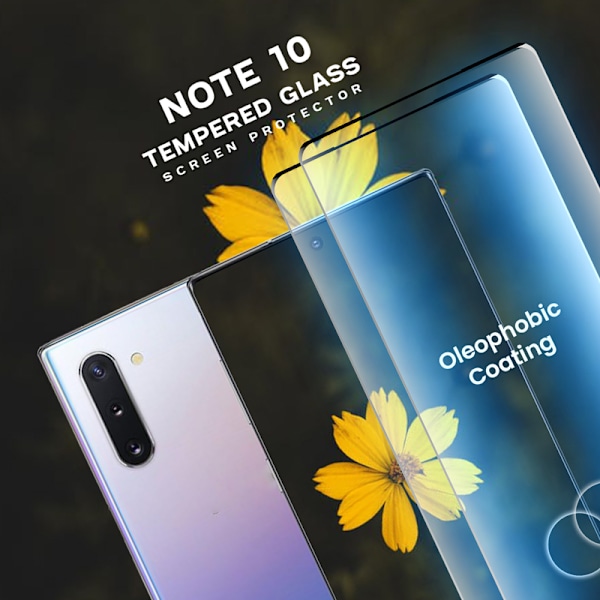 2 Pack Samsung Galaxy Note 10 - Härdat glas 9H-Super kvalitet 3D