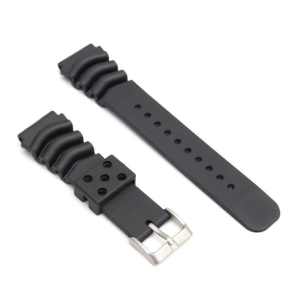 Wave Vent klockarmband av gummi Black 20mm Black 20mm