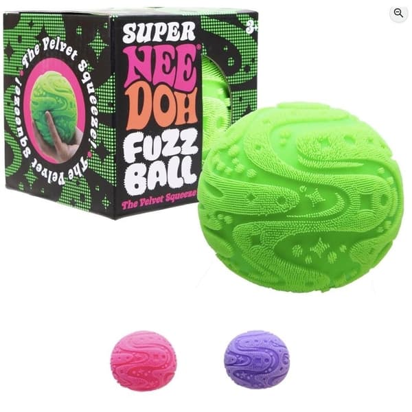 Schylling Super NeeDoh Fuzzball Stressbold Fidgetlegetøj - Stor 4,5\" i diameter Booster Pack 1 per pack