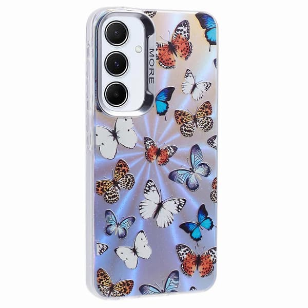 For Samsung Galaxy S25 Case Laser TPU PC Phone Case Electroplated Butterfly Pattern - AB1