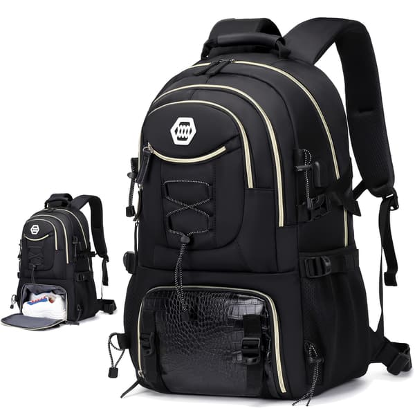 Large Travel Backpack - Spacious Laptop Bag with Shoe Storage, Waterproof, Comfortable Straps, Multiple Compartments, Perfect for