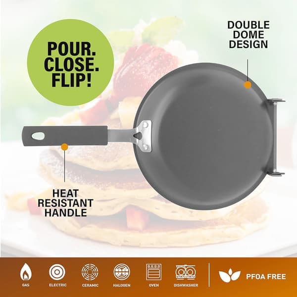 Double-Sided Frying Pan, the Perfect Pancake Maker – Ceramic Non-Stick Copper Easy Flip Pancake Griddle for Fluffy Pancakes, Omelet Maker