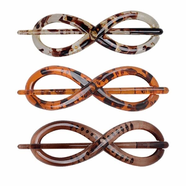 Små 4,1\" halkfria hårklämmor för kvinnor, franska klassiska hårklämmor med pinne 3-pack