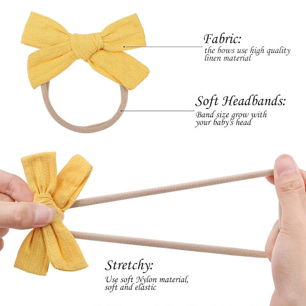 20 st Baby Girls Hår Bågar Huvudband Nylon Hår Band Elastiska Hår Tillbehör