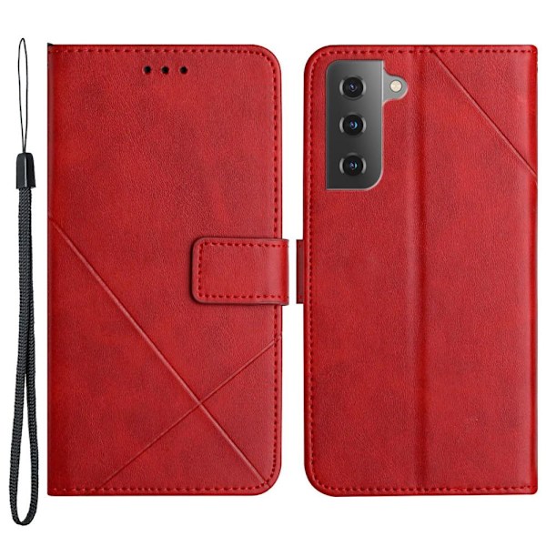 SKALO Samsung S22+ Embossed Plånboksfodral i PU-Läder - Fler fär Röd