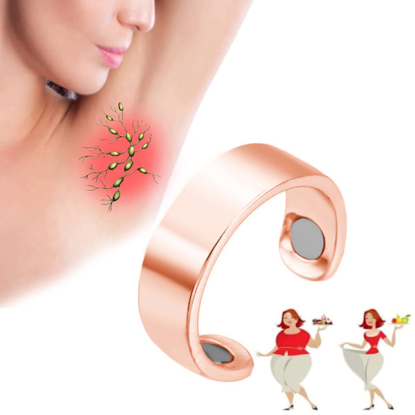 2-pack lymfdräneringsmagnetisk ring för viktminskning och bantning