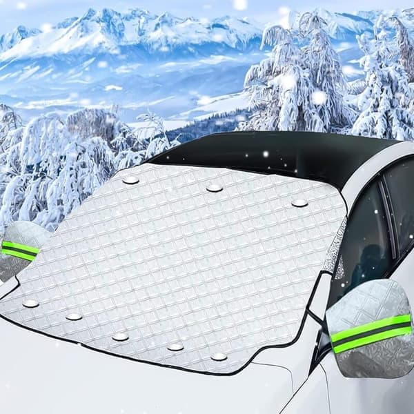 Windshield Frost Protection, Car Windshield Cover, Magnetic Windshield Cover Foldable Protection, Universal for Car Cover Anti Frost and Snow, U