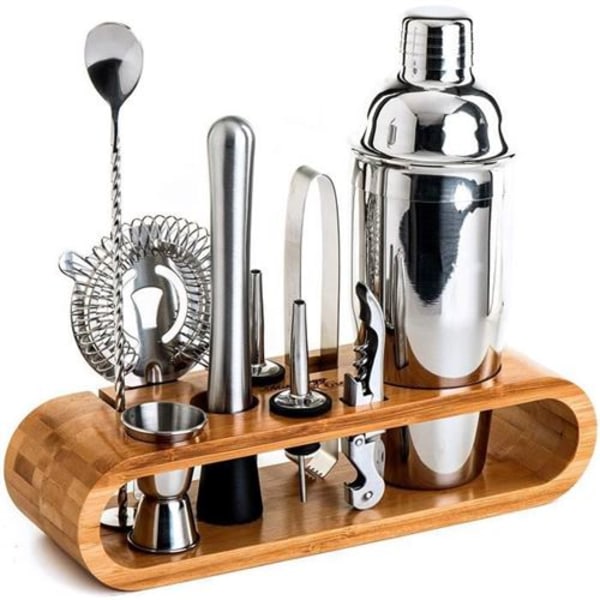 Kit 10PCS Cocktail Shaker Mixer Bartender Verktyg Rostfritt Stål 750ML