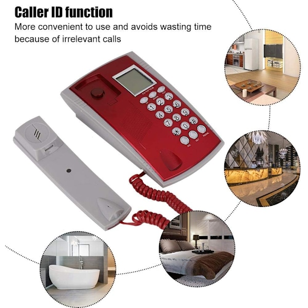 Sladdtelefon Liten Hemtelefon Fasttelefon med Nummerpresentationsdisplay