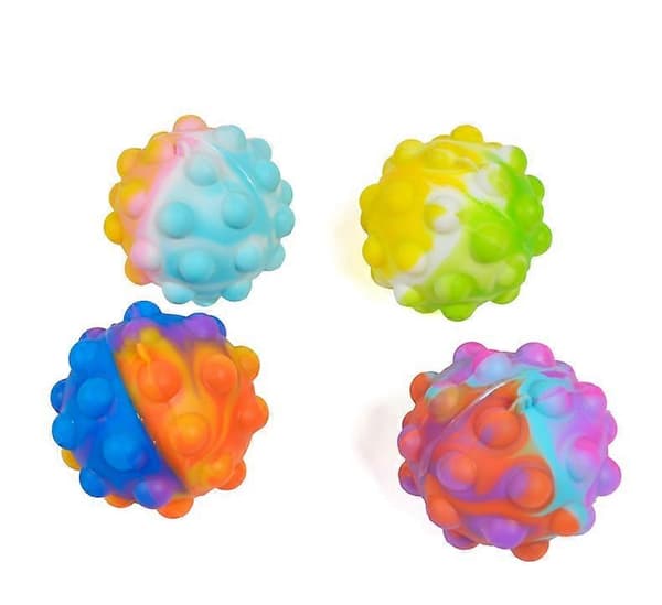 Pop Fidget Legetøj Dets Bold Legetøj 4 STK 3D Stressbolde Dets Pop Fidgets Pakke Festgaver til Børn Legetøj Autisme Sensorisk Legetøj