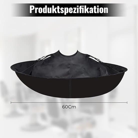 1 stk. - Hårfangende kappe - sort - Vandtæt og foldbar frisørkappe til voksne - Velegnet til hårstyling, hårfarvning, klipning, hårpleje