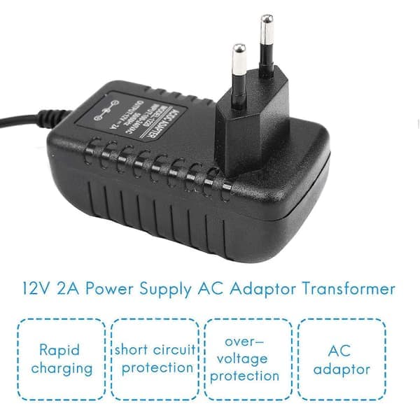 AC/DC 12V 2A 24W strømforsyningsadaptertransformator for 5050 3528 LED-stripe EU-plugg