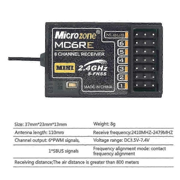 2.4ghz Mc6re Receiver 6-channel Gyro Receiver Mc6c Remote Control Receiver