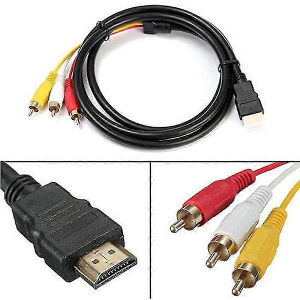 Doonjiey HDMI-kompatibel til 3RCA Video Audio AV Komponent Konverter Adapterkabel til HDTV