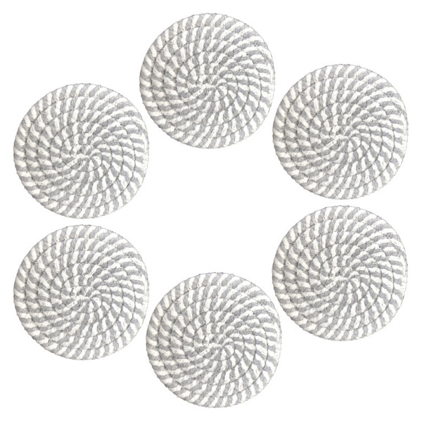 1 set isolerade underlägg hushållste underlägg skål underlägg 11CM 6 stycken set bomull rep vävda underlägg