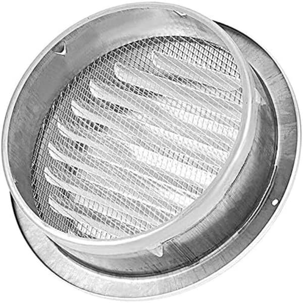 Rundt ventilasjonsgitter i rustfritt stål, 100 mm metallventilasjonsgitter