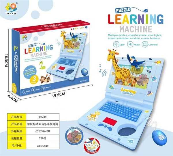 Barn Emulering Datamaskin Bærbar PC Pedagogiske Leker Gave Til Gutter Jenter blå