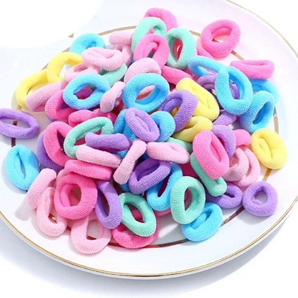 100st Mjuka Hårsnoddar, Hårband, Hair bands MultiColor NR 4 MultiColor NR 4