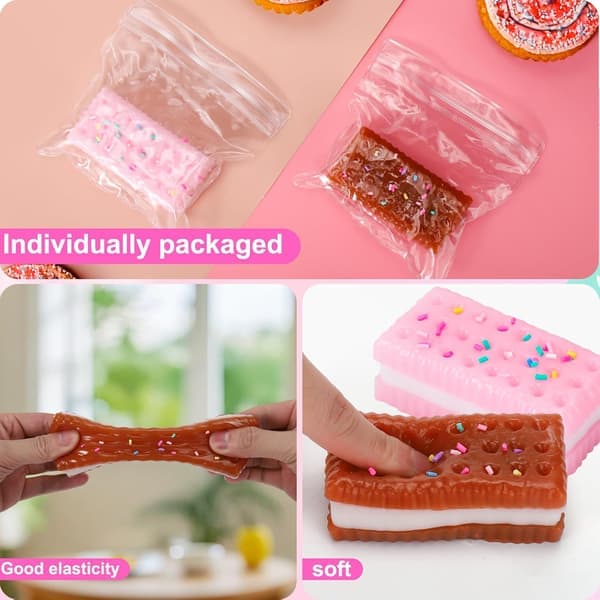 2 st silikonkakor Squishy Stress Relief Leksaker Ultramjuka klibbiga Fidget Squeeze Leksaker för ångestlindring Avkoppling & Sensorisk Kul