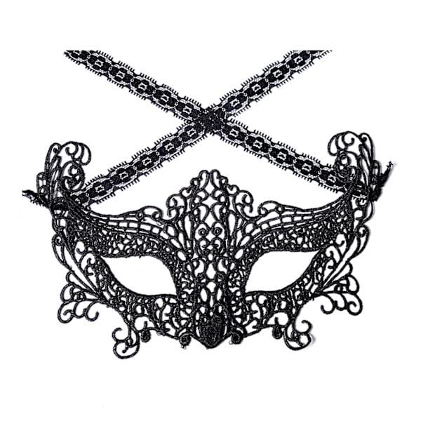Venetiansk Ögonmask i Spets - Spetsmask Bal Maskerad Halloween svart