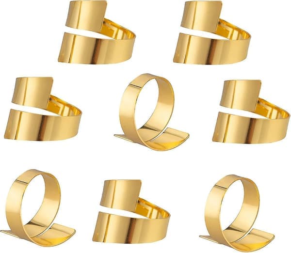 8 metal servietringe, guld servietholder, sæt med servietringe