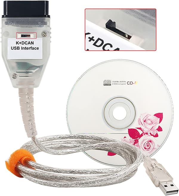 INPA til BMW K+CAN (FT232RL) — BMW Programmerings- og Diagnostikkabel med Afbryder