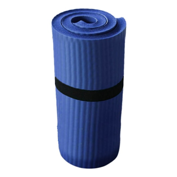 Yogamatta Pilates Tjock träningsmatta halkfri träningsmatta 15 mm Fitness Blue Blue