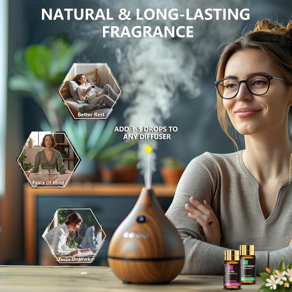 Gavesett med 20 rene eteriske oljer – Egnet for diffusere og massasje, samt DIY-lys- og såpelaging; en ideell gave til venner (5 ml).