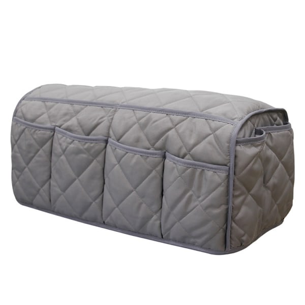 Anti-slip armstödsskydd med 8 fickor för soffa, fåtölj Caddy & Organizer för fjärrkontroll armskydd för husdjur, grå