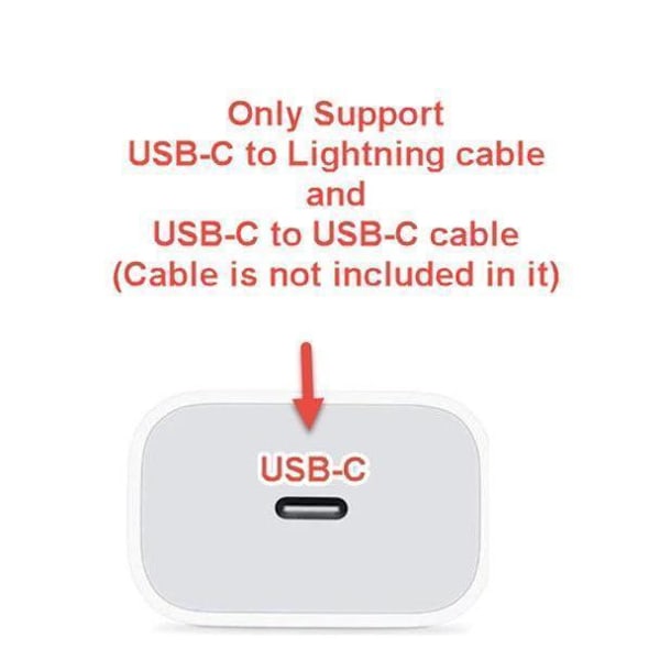 20W PD iPhone Laddare med USB-C Kabel