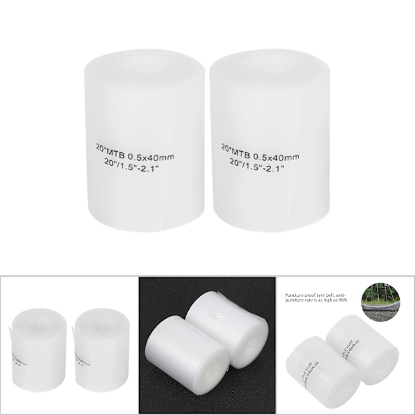 2PCS Vit Polyuretan 20 Tums Cykeldäck Foder Punkteringssäker Bälte Däck Skyddsplatta Mountain Road Cykling TillbehörCykel Däck Foder Bälte