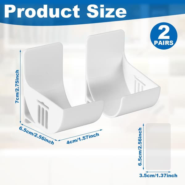 2.5 inch Small Trash Bag Holder 4 Pcs Wall Mounted Plastic Kitchen Organizer Multifunctional Home Storage White
