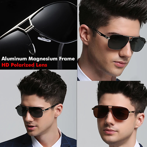 Topp Aluminium Magnesium Fyrkantiga polariserade fotokromatiska solglasögon Herr Solglasögon Militär säkerhet Körning Oculos De Sol Masculino Goldchange