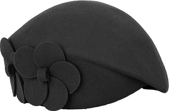 Beret - Dameberet - Ullblanding beret - Ensfarget - Elastisk - Høstberet - Én størrelse passer alle