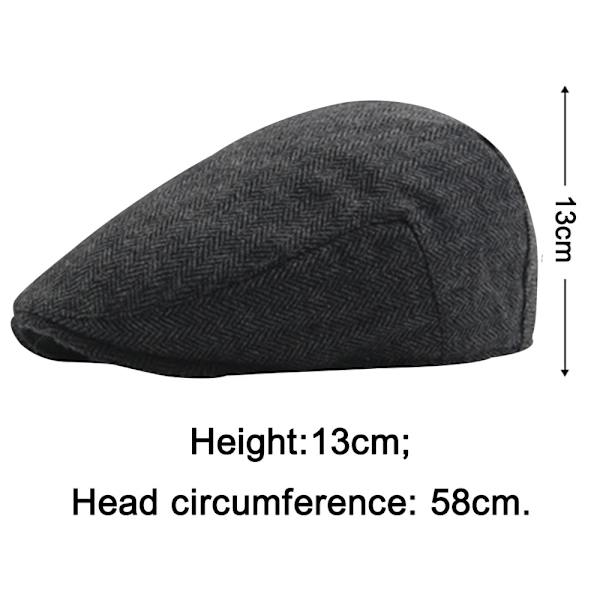 Nyhetspojkehatt, Klassiska herrhattar Flerfärgad tweed ullblandning Flat Cap khaki färg
