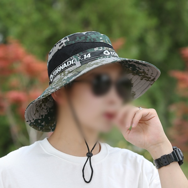 Solhatt, Vattentät Bred Birm Bucket Hat UV-skydd Boonie Hat för Fiske Vandring Trädgård Strand
