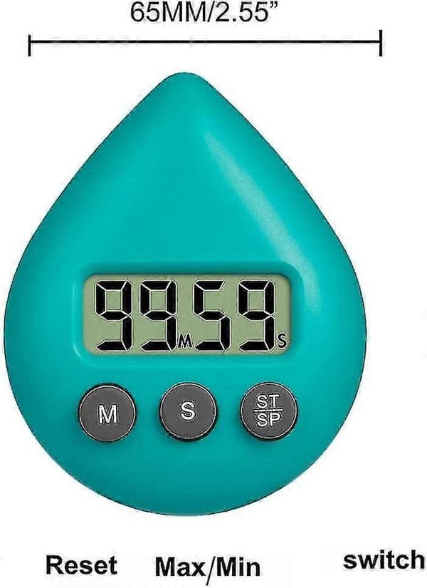 Digital duschklocka med timer, vattentät timer med alarm och sugkopp Blue